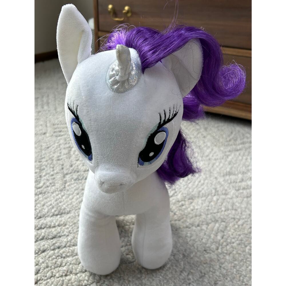 Build A Bear My Little Pony Rarity w/Sound 17” White Plushie Purple Mane 2014